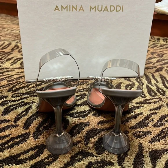 Amina muaddi begum glass pumps clear gray - Picture 4 of 7